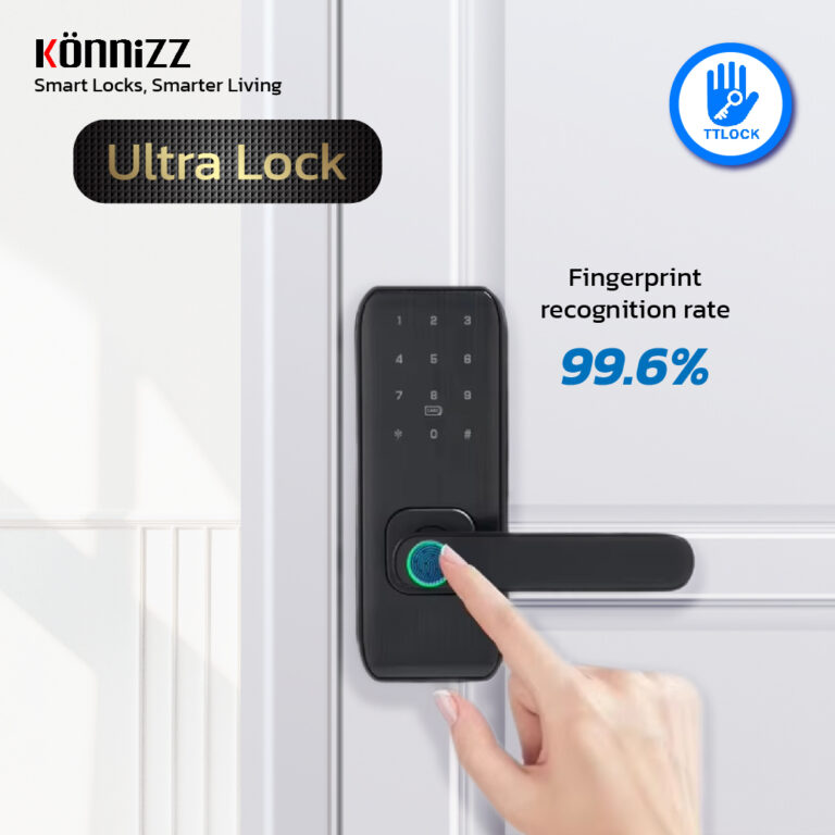 ใหม่ Konnizz เคินนิซ Digital Door Lock รุ่น Ultra Lock ติดตั้งแทนลูกบิดธรรมดาได้เลย สแกนลายนิ้วมืออัจฉริยะ