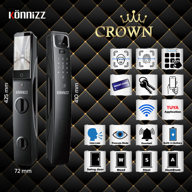 Konnizz เคินนิซ รุ่น Crown Digital Door Lock 3D สแกนใบหน้า